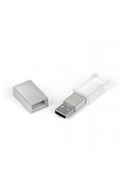 Kristal gövdeli metal kapaklı 16 GB lazer baskılı promosyon USB bellek